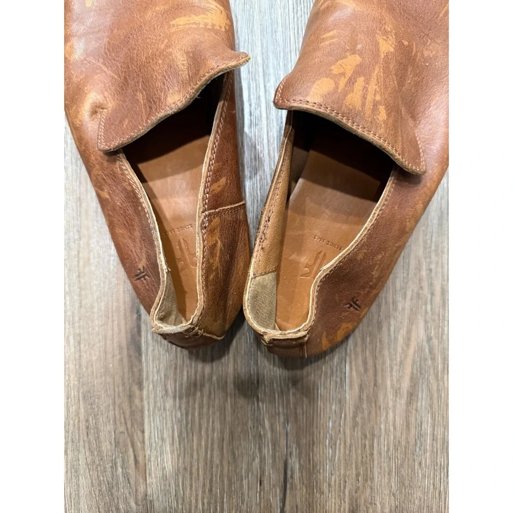 Frye Mens Chris Venetian Loafers Tan Leather Slip On Shoes 9D 3480346-TAN